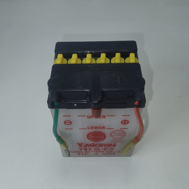 BATTERIA YUASA YB2.5L-C-2 (12V 2,5Ah CON ACIDO)