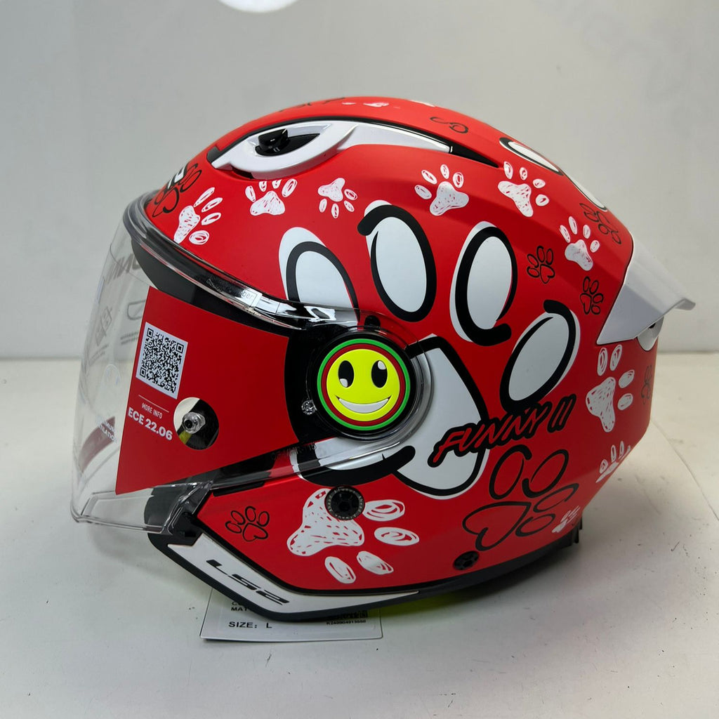 CASCO BAMBINO/JUNIOR LS2 FUNNY II PAWS RED