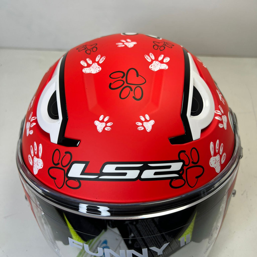 CASCO BAMBINO/JUNIOR LS2 FUNNY II PAWS RED