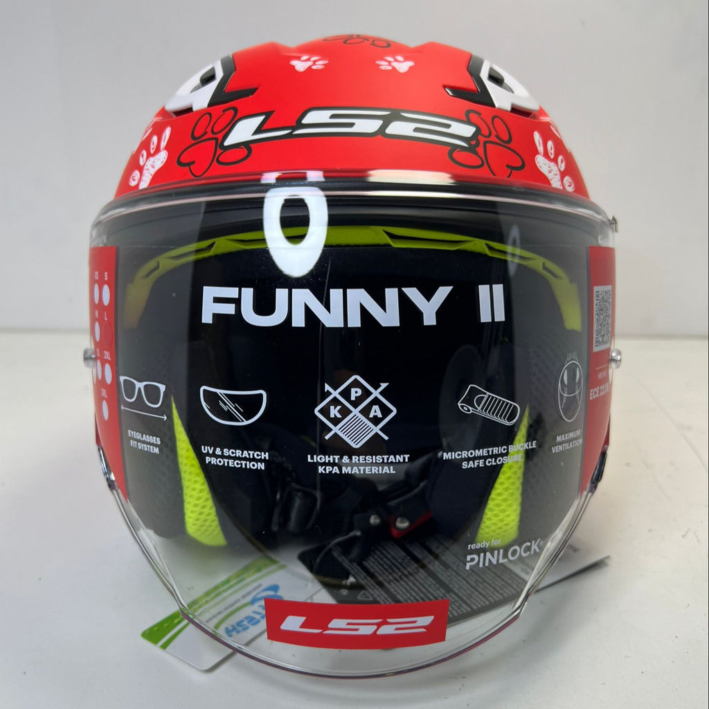 CASCO BAMBINO/JUNIOR LS2 FUNNY II PAWS RED