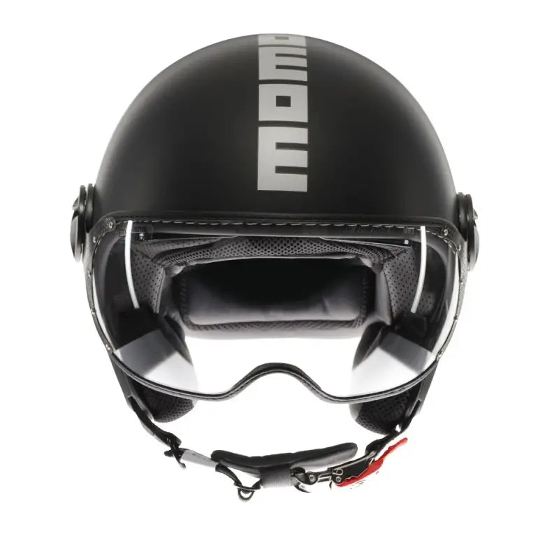 * MOMO DESIGN FIGHTER EVO MATT BLACK/SILVER DOPPIA VISIERA