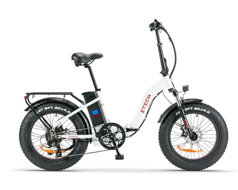 Fat Bike Z-Tech Telaio a Culla E-Bike 250w - BIANCA