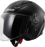 LS2 AIRFLOW II GLOSS BLACK (NERO LUCIDO) CASCO JET VISIERA OF616