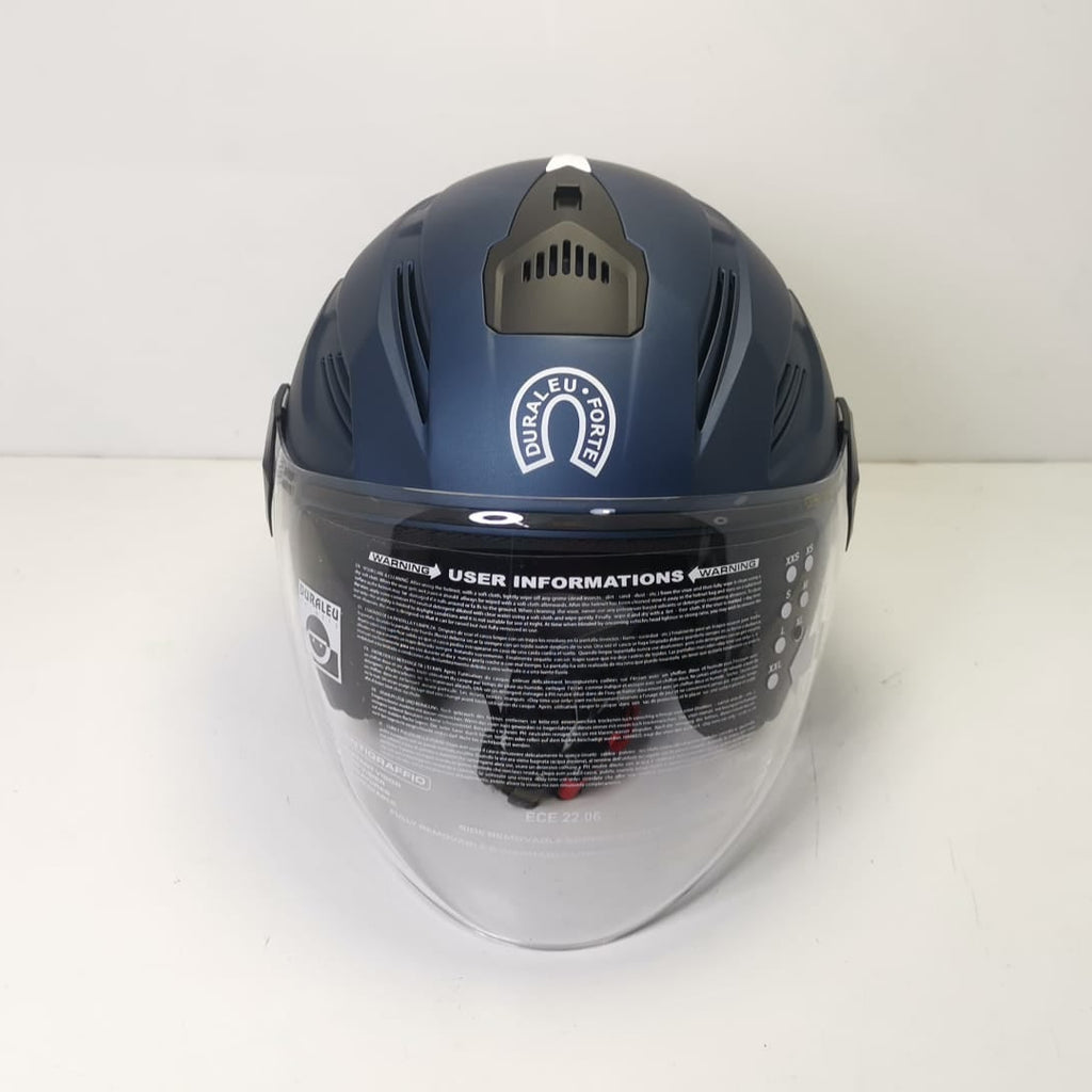 DURALEU TRENDY Casco jet visiera - BLU OPACO *