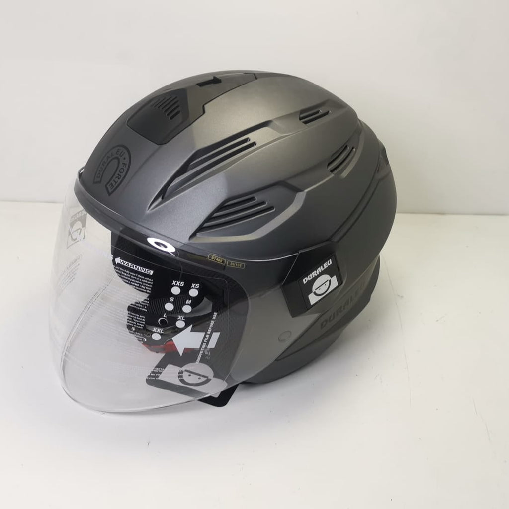 DURALEU TRENDY Casco jet visiera - NERO OPACO *