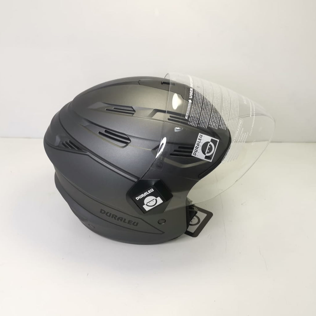 DURALEU TRENDY Casco jet visiera - NERO OPACO *