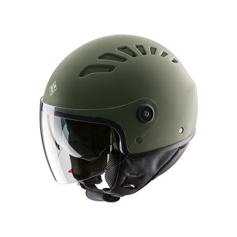 Casco Demi-Jet Doppia VisieraTucano Urbano EL TOP VERDE AIRBONE OPACO *