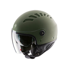 Carica l&#39;immagine nel visualizzatore di Gallery, Casco Demi-Jet Doppia VisieraTucano Urbano EL TOP VERDE AIRBONE OPACO *