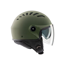 Carica l&#39;immagine nel visualizzatore di Gallery, Casco Demi-Jet Doppia VisieraTucano Urbano EL TOP VERDE AIRBONE OPACO *