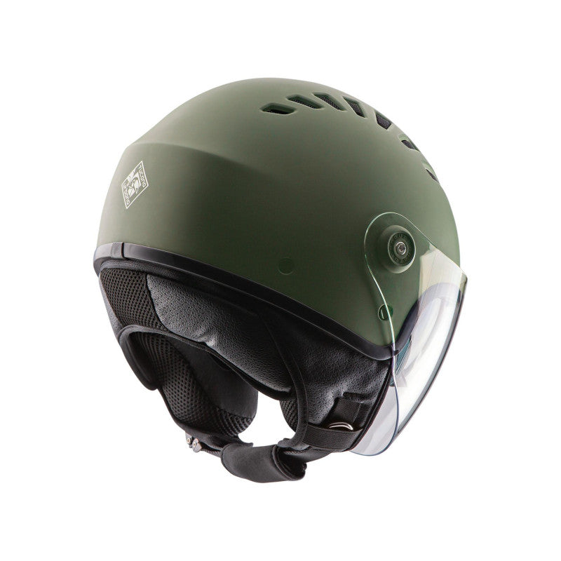 Casco Demi-Jet Doppia VisieraTucano Urbano EL TOP VERDE AIRBONE OPACO *