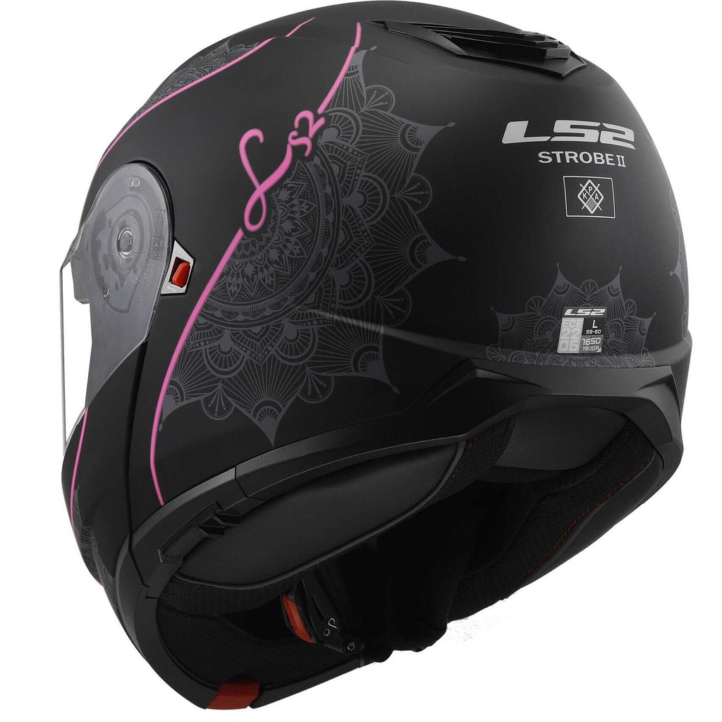 LS2 Strobe 2 FF908 -  Matt Black Pink- Casco Modulare *