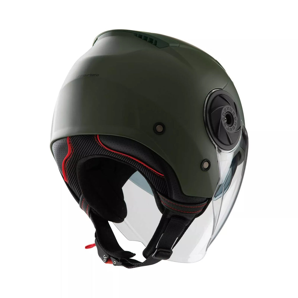 Casco Demi-Jet Doppia VisieraTucano Urbano EL'CITY VERDE AIRBORNE OPACO *