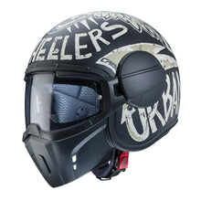 Carica l&#39;immagine nel visualizzatore di Gallery, -CABERG GHOST NUKE- MATT BLACK/GREY CAFE RACER Casco Jet Visiera Componibile