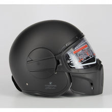 Carica l&#39;immagine nel visualizzatore di Gallery, -Caberg Ghost Matt Black - Casco Moto Cafe Racer  Casco Jet Visiera Componibile