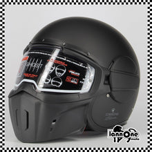 Carica l&#39;immagine nel visualizzatore di Gallery, -Caberg Ghost Matt Black - Casco Moto Cafe Racer  Casco Jet Visiera Componibile