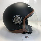 * Duraleu Easy 2.1 - Nero Opaco -Casco Jet Visiera Vintage