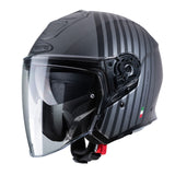 -CABERG FLYON - BAKARI MATT GUN METAL/ BLACK - CASCO JET DOPPIA VISIERA