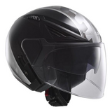 Casco Jet doppia Visiera LS2 OF586 Atom - Black Titanium/ Nero e Grigio Lucido